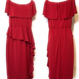 Colleen Lopez red off the shoulder sexy holiday Valentines  dress  Sz XS